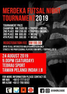 Merdeka Futsal Night Tournament 2019 Arena Futsal Malaysia